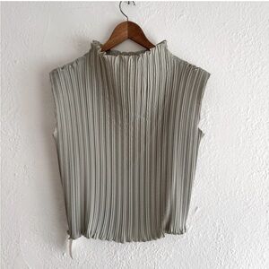 Vintage WillowRidge green crinkle blouse